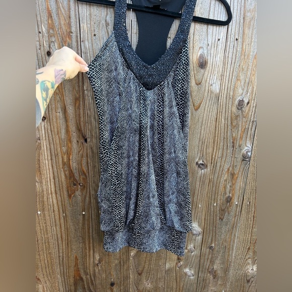 City studio black white beaded mini dress‎ size small snake y2k club party - Picture 3 of 8